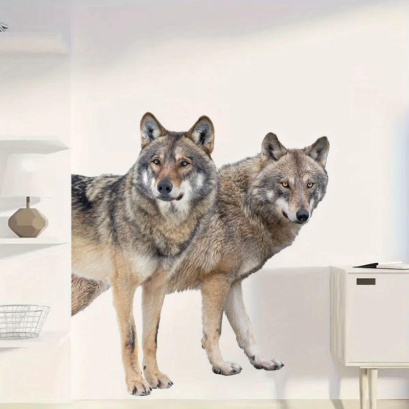 BRUP Aquarell Wolf Wandtattoo Mehrfarbig Abnehmbare Wanddekoration für Kinderzimmer und Wohnzimmer - Bild 4