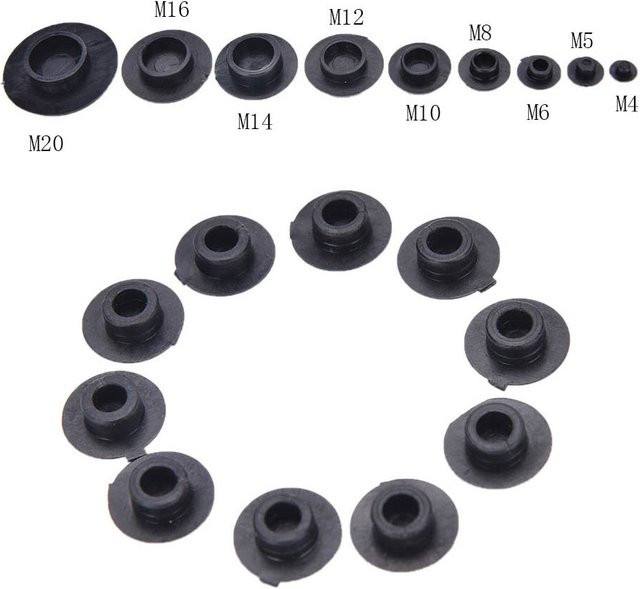 JETTING 100 Stück Innensechskantschrauben mit Sechskantkopf-Abdeckung in Schwarz für M4 M5 M6 M8 M10 - Bild 1