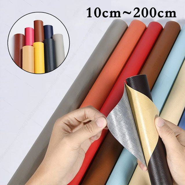 Selbstklebendes Leder Reparatur Patch Tape in Braun für Sofa, Autositz und Taschen, B/H: 160 x 4 cm - Bild 1