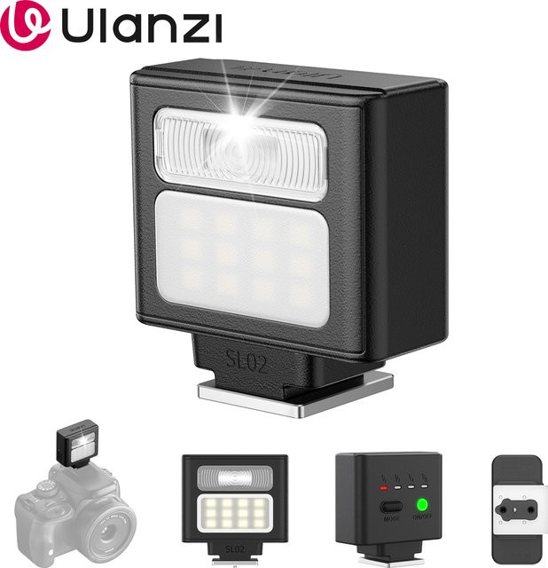 Ulanzi SL02 Spark Lite Mini tragbares Foto-Videolicht Schwarz für Sony Canon Nikon und Panasonic Kameras - Bild 1