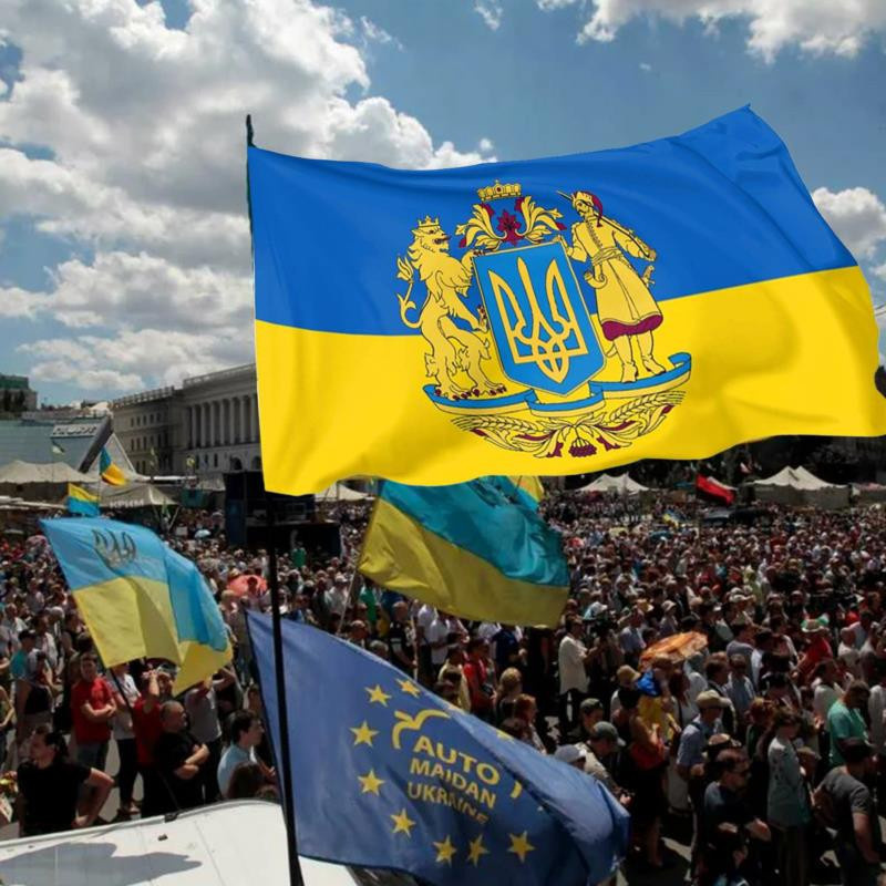 Ukrainische Nationalflagge von Atelierray in Blau und Gelb, B/H: 150 x 90 cm - Bild 2