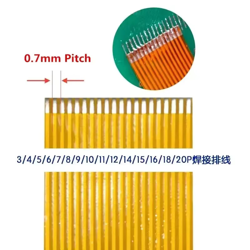 2 Stück FPC FFC Kabel PCB Stecker mit Pitch 0,7 mm, 0,8 mm oder 1,0 mm und verschiedenen Pin-Anzahl von 3 bis 40 Pin - Bild 2