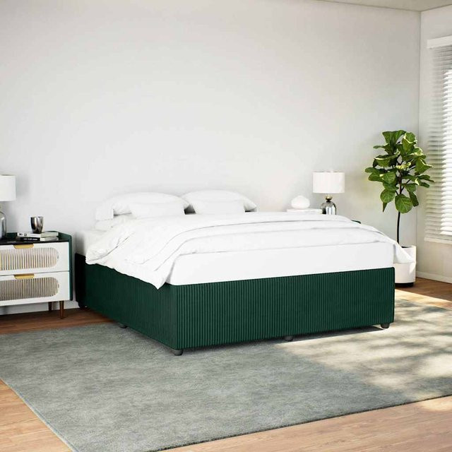 vidaXL Bettgestell ohne Matratze aus Samt in Dunkelgrün, B/T: 200 x 200 cm - Bild 2