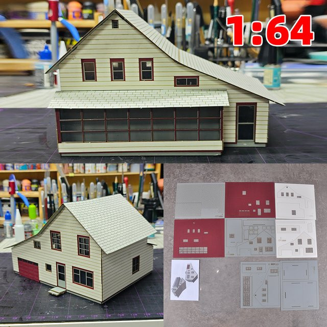 CorMake Architekturmodell-Bausatz Miniatur-Villa, 1:64, Pappe / Karton - Bild 1