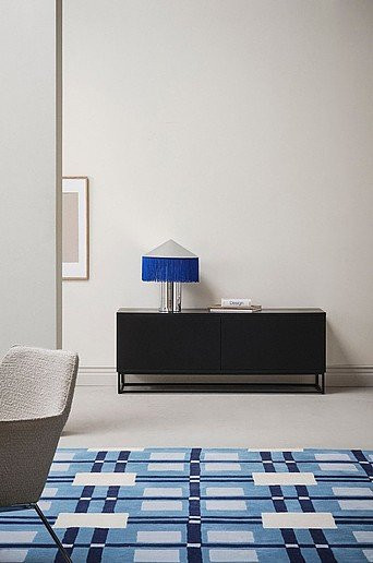 Jotex LYCKEBY TV-Bank modern in Schwarz mit MDF und Metall, B/T/H: 140 x 42 x 54 cm - Bild 1