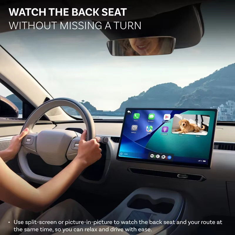 Ottocast Cabin Care Kabelloser CarPlay-Adapter mit 1080P HD Baby-Autokamera und 150 Grad Weitwinkel-Nachtsicht-Rücksitzmonitor - Bild 4