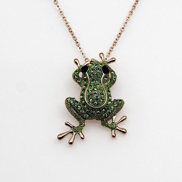 Suteyi Anhänger Frosch, Roségold, grüner Kristall, Damen - Bild 1