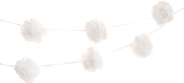 Rico Design Pompon-Girlande in Weiß, 2 Stück, Länge: 180 cm - Bild 1