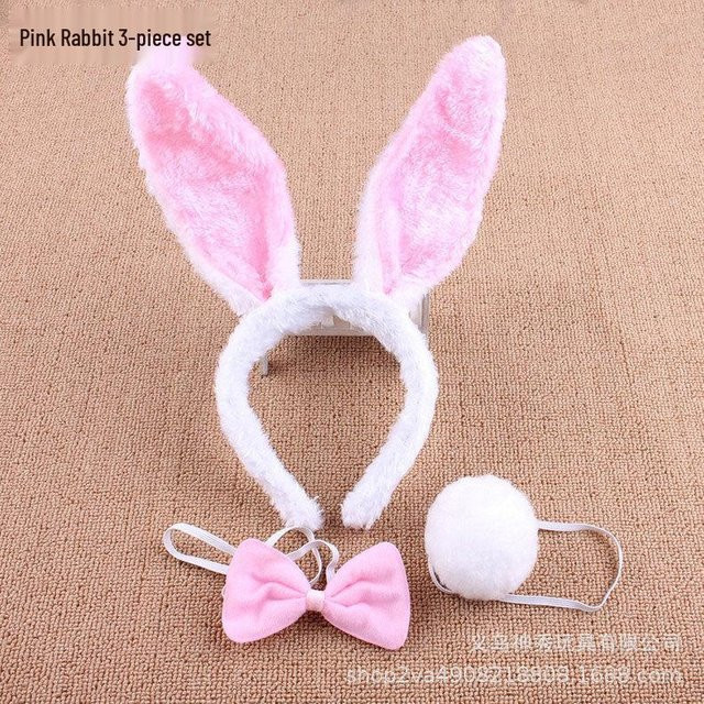 Kindertag Tier-Stirnband & Schwanz-Set, Hase, Katze, Tigerohren mit Kragen, One Size - Bild 1