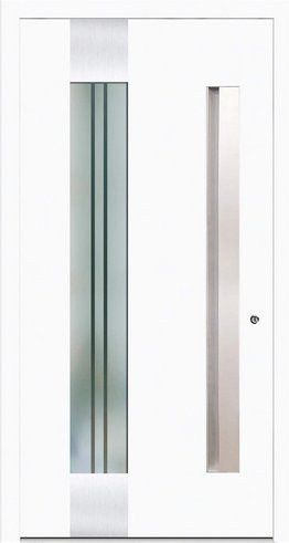 KNOCK Aluminium-Haustür ODESSA in Weiß mit Glaseinsatz und RC2-Schutz - Bild 1