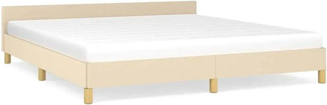vidaXL Bettgestell mit Stoffbezug in Beige, B/T/H: 160 x 200 x 166 cm - Bild 1