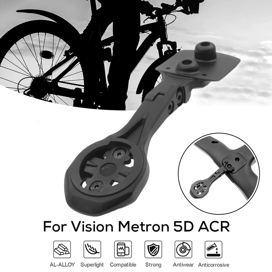 Lenkerhalterung für Vision Metron 5D in Schwarz, GPS-Halterung aus Aluminiumlegierung für Garmin, Bryton, Wahoo und GoPro - Bild 2