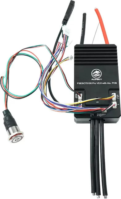 Flipsky 75100 Pro V2.0 VESC-Controller mit Aluminium-PCB und Netzschalter in Schwarz für Elektro-Skateboards, Scooter und E-Bikes - Bild 1