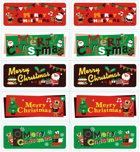 100 Stück Weihnachts Aufkleber mit Schneemann und Elch Motiven für Kuchenverpackungen und DIY Geschenke, Mehrfarbig - Bild 1