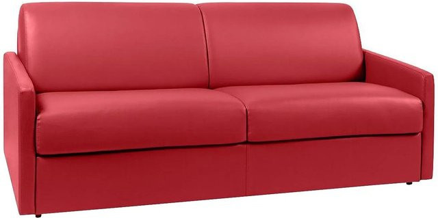 Vente-unique Schlafsofa Calife in Rot mit Kunstlederbezug und Schaumstoffpolsterung, Breite: 190 cm - Bild 1