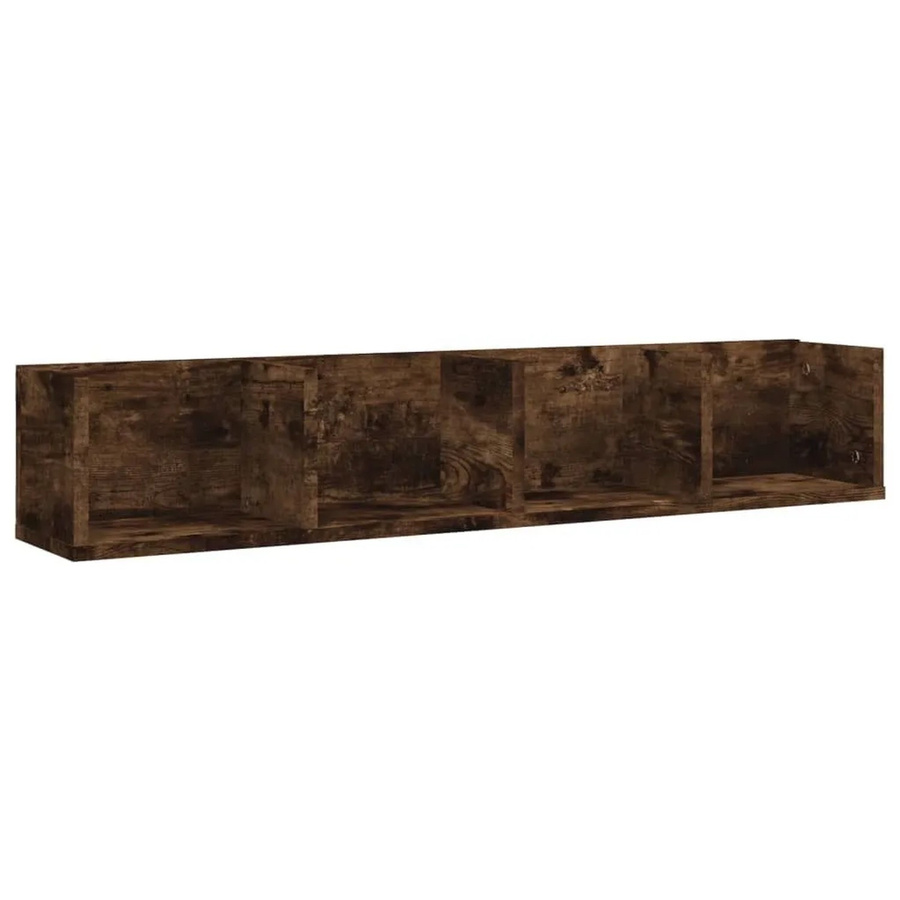 vidaXL CD-Wandregal aus Holzwerkstoff in Räuchereiche, Breite: 100 cm, Tiefe: 18 cm, Höhe: 18 cm - Bild 2