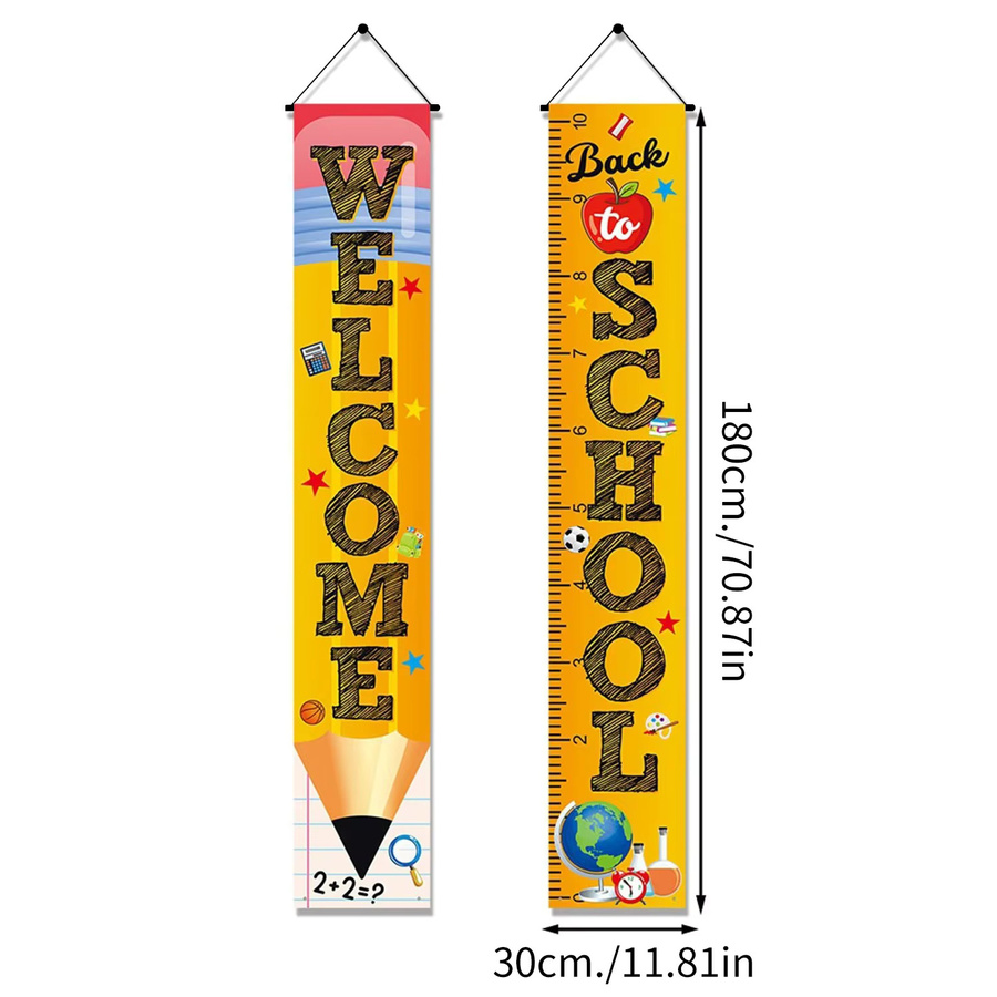 AFYPRTY 2-teiliges Back to School Party-Deko Set mit Willkommensbanner und Hängeschild, Mehrfarbig - Bild 4