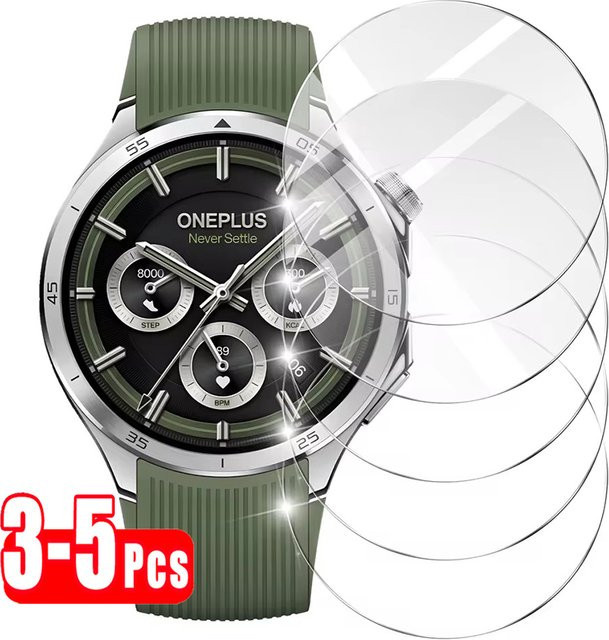 3–5 Stück Displayschutzfolie für OnePlus Watch 3 aus gehärtetem Glas, transparent, kratzfester Ultra-HD-Schutz - Bild 1