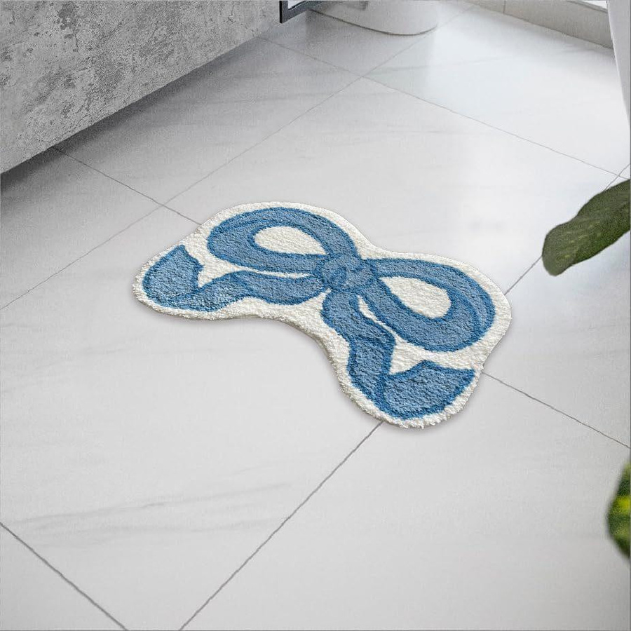 VIKAMA Bogen Teppich in Kaschmir-Imitation, weiche und saugfähige Matte für Badezimmer, Wohnzimmer oder Eingangsbereich, B/B: 40 x 60 cm - Bild 1