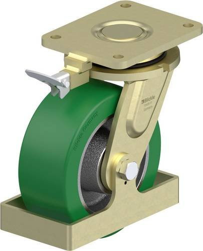 Blickle Schwerlast-Lenkrolle LS-GST 202K-RI4-FS in Grün und Silber mit 200 mm Rad-Durchmesser und 1200 kg Tragfähigkeit - Bild 1