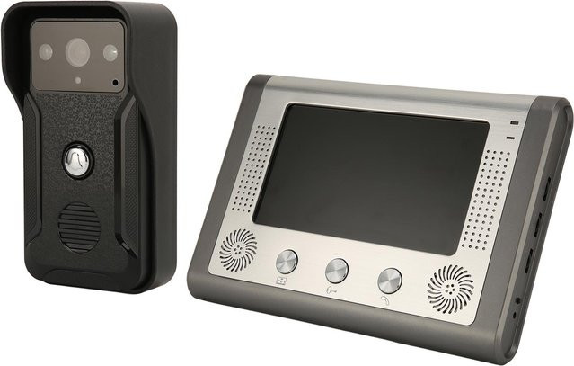 OutsideWorld Video-Türsprechanlage mit 7-Zoll-Display, Infrarot-Nachtsichtkamera und Freisprech-Intercom in Grau - Bild 1