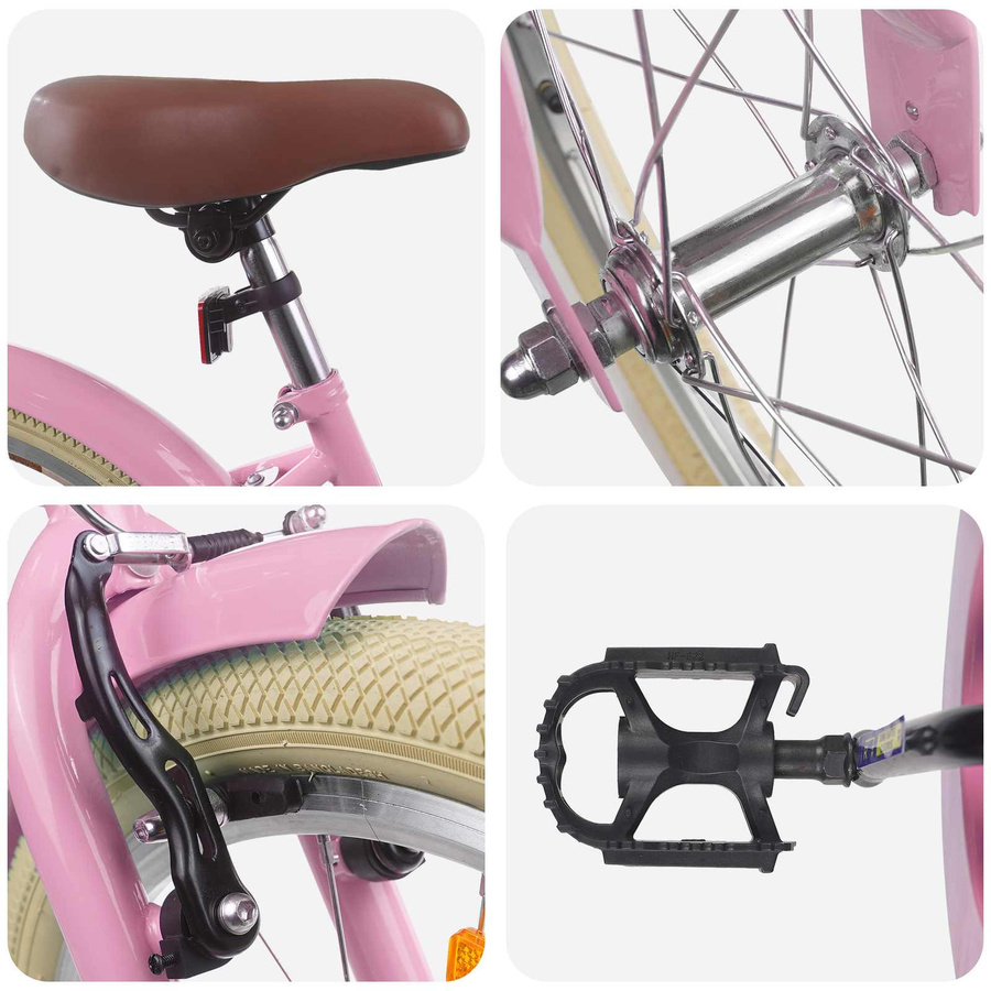 vidaXL Kinderfahrrad 18 Zoll Hellrosa für 5-7 Jahre Alt - Bild 2