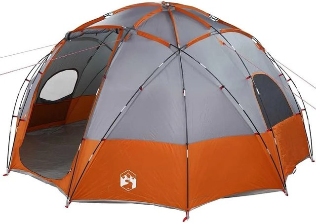 vidaXL Campingzelt in Grau und Orange aus Polyester, B/T/H: 475 x 475 x 235 cm - Bild 1