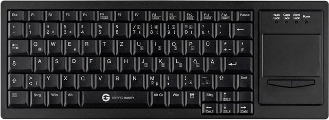 GETT Gerätetechnik CleanType Xtra Touch WL Kabellose Tastatur mit Touchpad, 2,4 GHz, QWERTZ Deutsch, Schwarz - Bild 1