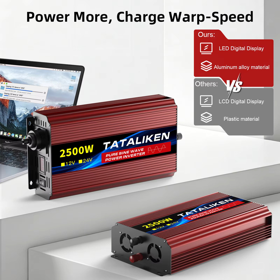 TATALIKEN Reiner Sinuswellen-Wechselrichter 12V auf 220V mit 3500W bis 4000W Hochleistung für Reiskocher, Wasserkocher und Heizgeräte in LKW, Boot oder beim netzunabhängigen Wohnen - Bild 2