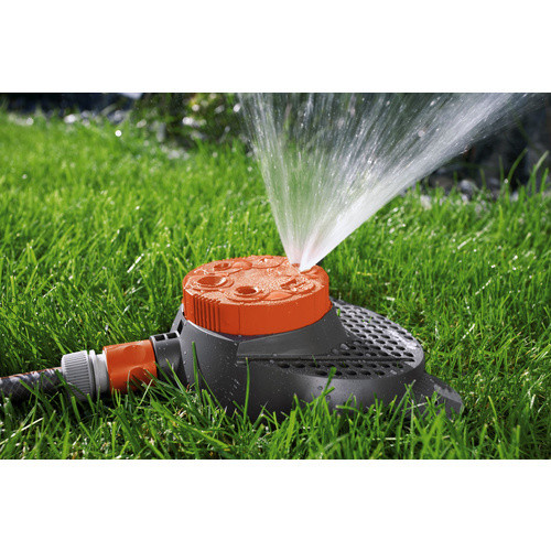 Gardena Classic Boogie Vielflächenregner mit 6 Flächen in Grau/Orange mit Schmutzsieb und 3/4 Zoll Anschluss für 10 bis 100 m² - Bild 3