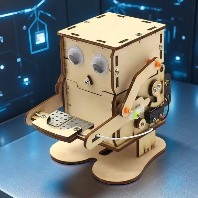 Meade Münzschluckender Roboter, DIY Holz-Bausatz, Holz - Bild 1