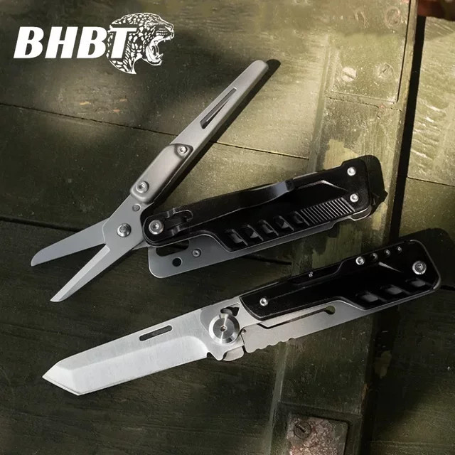 BHBT Multifunktions-EDC Multitool Mini Taschen-Klappmesser mit Schere und Schraubendreher in Silber - Bild 1