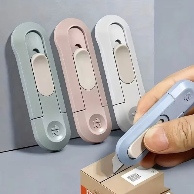 Automatischer Mini-Papierschneider mit Rückfederklinge in Pink für Büro und Schule - Bild 1