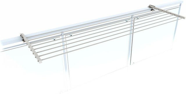 Foxydry Balkon Wäscheständer beidseitig klappbar wetterfest in Weiß aus Aluminium und rostfreiem Stahl, Höhe: 162 cm - Bild 1