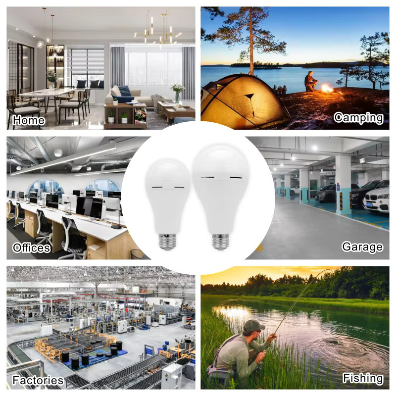 Wiederaufladbare E27 LED Notfall-Glühbirne in Cool White für Camping und Garten - Bild 3