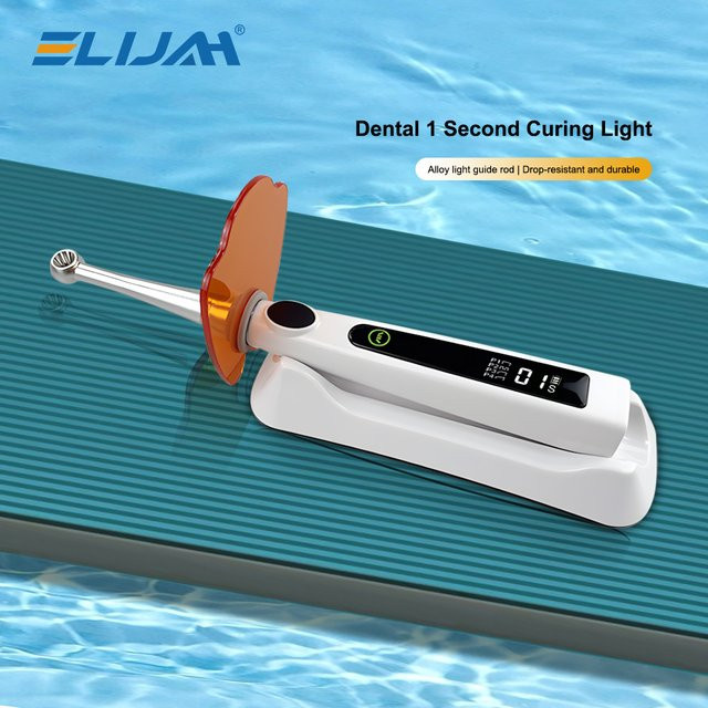 ELIJAH 1S Dental LED-Härtungslicht in Weiß mit 360° Rotation und 800–2400 mW/cm2 sowie 4 Intensitätsmodi zur Harzhärtung - Bild 1