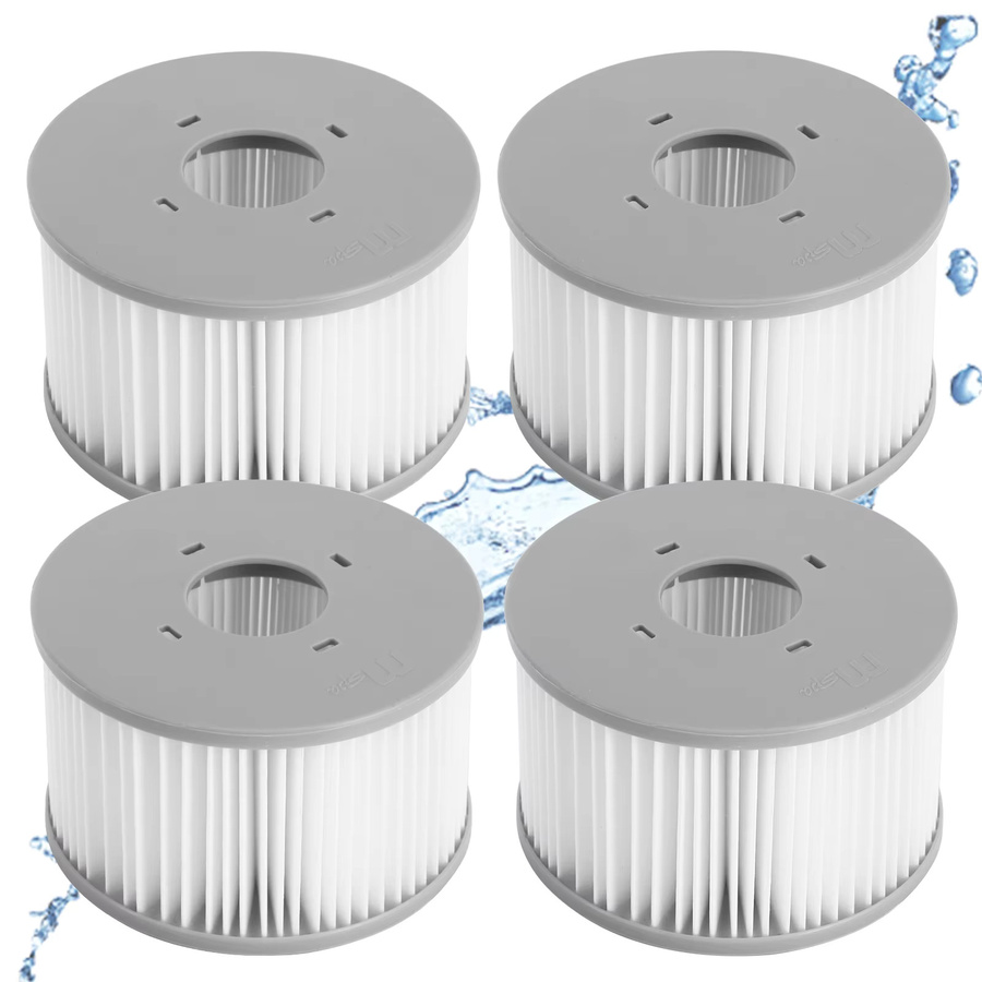 4-teiliges Bestway Poolfilter-Kartuschen-Set in Weiß, kompatibel mit Lay Z Spa Miami Filterpatronen für die Poolfiltration - Bild 2
