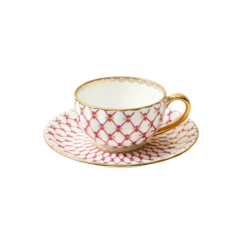 Kaffeetasse aus Bone China Keramik in Schwarz mit Goldgriff im Nordic Stil - Bild 2