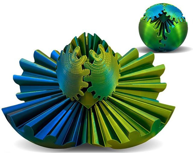 Linyi toy car, Zahnradball 3D-gedruckter Spinball Würfel Kugel Fidget Spielzeug - Bild 1