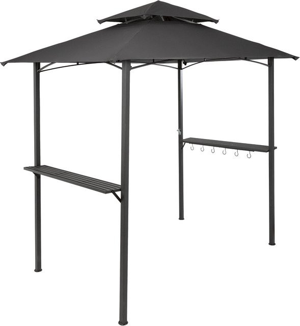 LIVARNO HOME Grillpavillon aus Stahl und Polyester, witterungsbeständig, anthrazit, Höhe: 243 cm, Breite: 152 cm, Tiefe: 21,7 cm - Bild 1