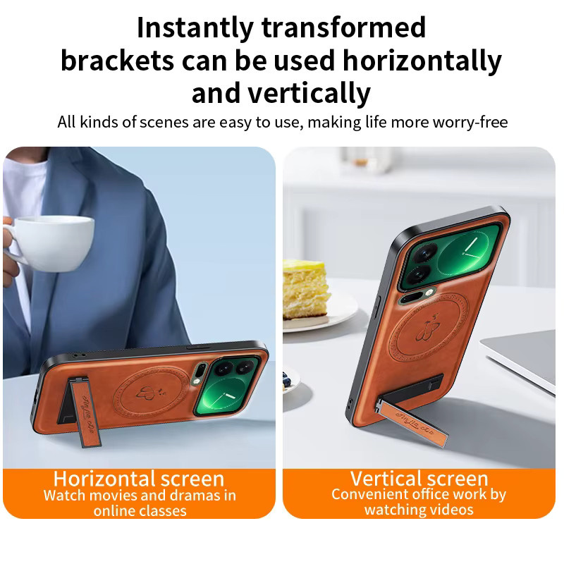 Xiaomi Mi 17 Pro Max 17 Pro Luxus PU-Lederhülle mit MagSafe-Ladefunktion, Magnetständer und Kameraschutz in Grün - Bild 4