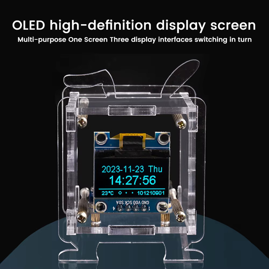 diymore ESP8266 Mini Elektronische Uhr DIY-Kit mit 0,96 Zoll OLED-Display und 2,4G WLAN-Unterstützung inklusive Gehäuse - Bild 3