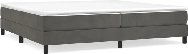 vidaXL Boxspringbett mit Matratze aus Samt in Dunkelgrau, B/T: 200 x 200 cm - Bild 1