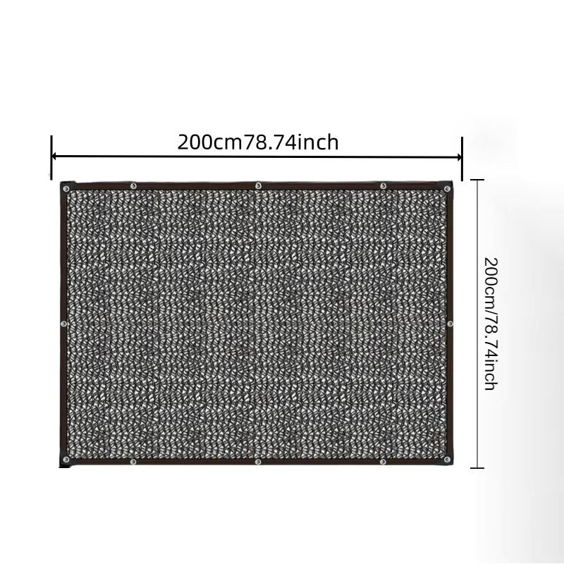 Schwarzes Schattennetz aus HDPE-Stoff als Sonnenschutz mit Ösen für Pergola, Gewächshaus und Terrasse, B/B: 200 x 200 cm - Bild 2