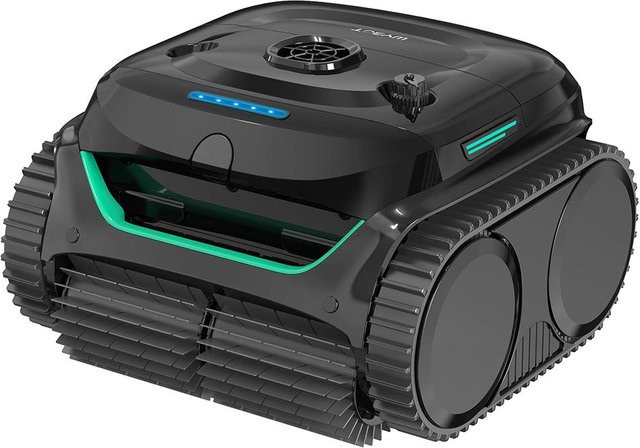WYBOT C2 Kabelloser Poolroboter-Staubsauger mit Wand- und Wasserlinienreinigung sowie doppelter Filtration für Einbaupools bis 150 m², Schwarz Grün - Bild 1