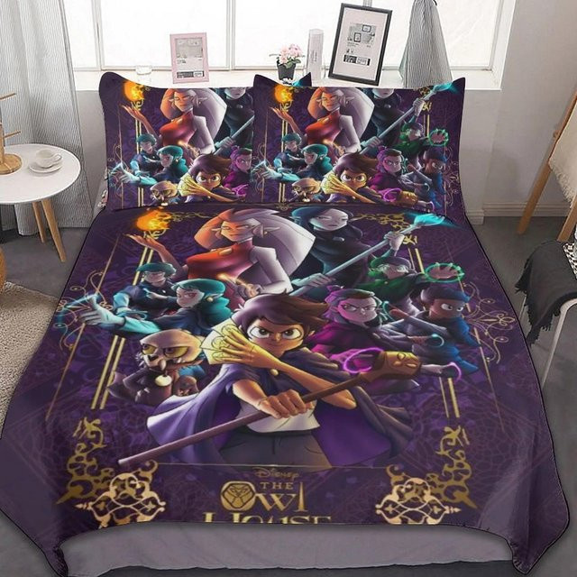 Das Eulenhaus Amphibia Bettwäsche-Set aus Mikrofaser für Kinder und Erwachsene, Farbe Lila, B/H: 135 x 200 cm - Bild 1