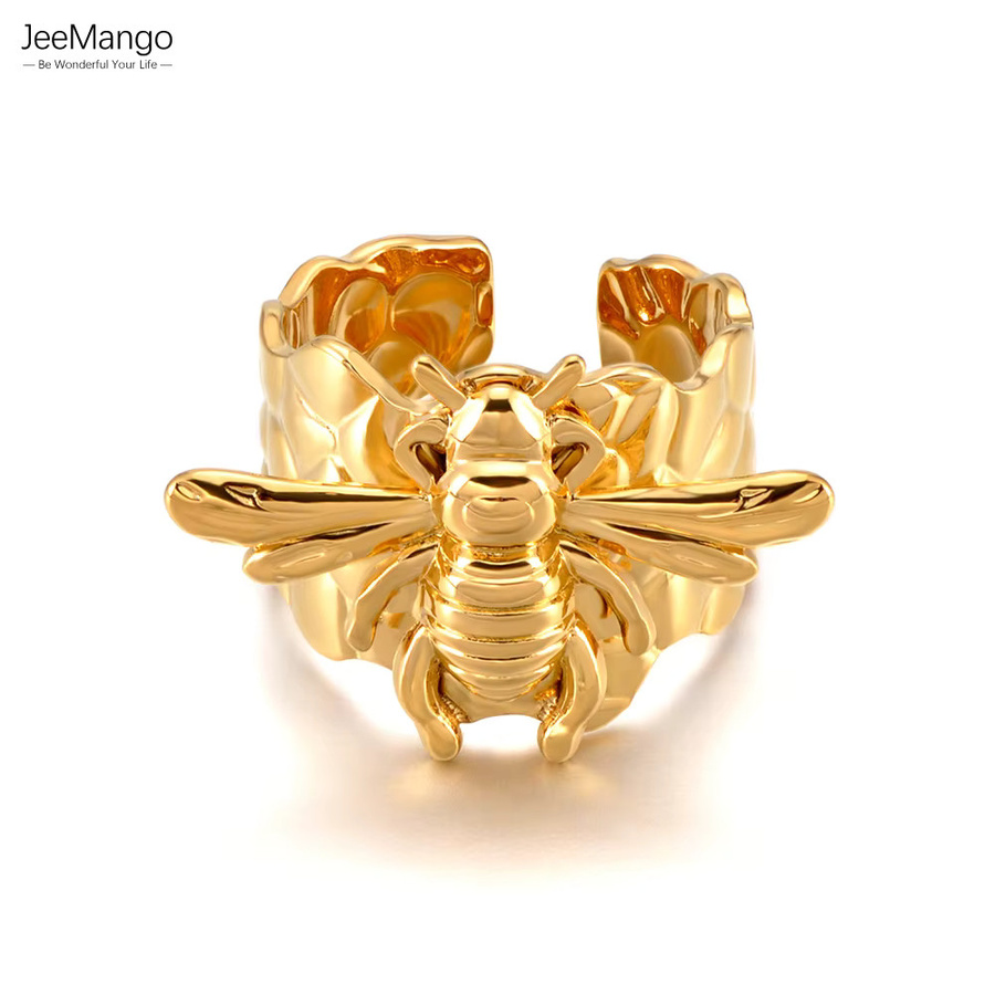 JeeMango Edelstahl-Ring, Biene, goldfarben, Damen - Bild 2