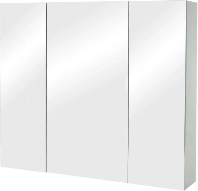 MCW Spiegelschrank B19b in Grau mit 6 Regalböden, Wandmontage, Soft-Close-Türen und Glaselementen - Bild 1