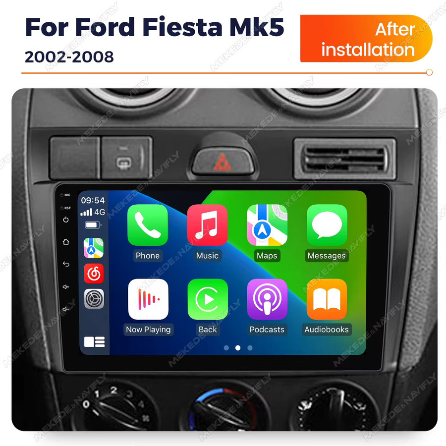 NAVIFANS Android 14 Multimedia Autoradio für Ford Fiesta MK VI 5 (2013-2017) mit 9 Zoll Display, Wireless Carplay, Android Auto, GPS, Wi-Fi und Bluetooth in Schwarz - Bild 2