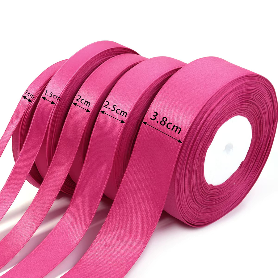 Linsoir Beads Satinband Pink für Bastelarbeiten und Geschenkverpackungen, 25 Yards pro Rolle - Bild 4